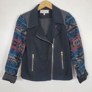 Daniel Rainn Aztec pattern moto style jacket